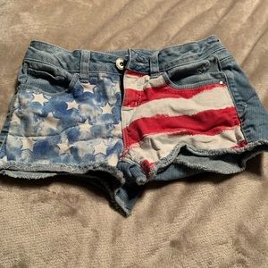 Patriotic jean shorts